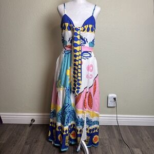 Recious Spaghetti Strap Sleeveless Printed Party Clubwear Beach‎ Size M/S *READ